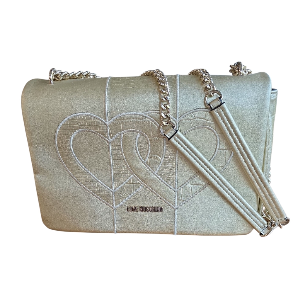 Love Moschino Cream Shoulder Bag